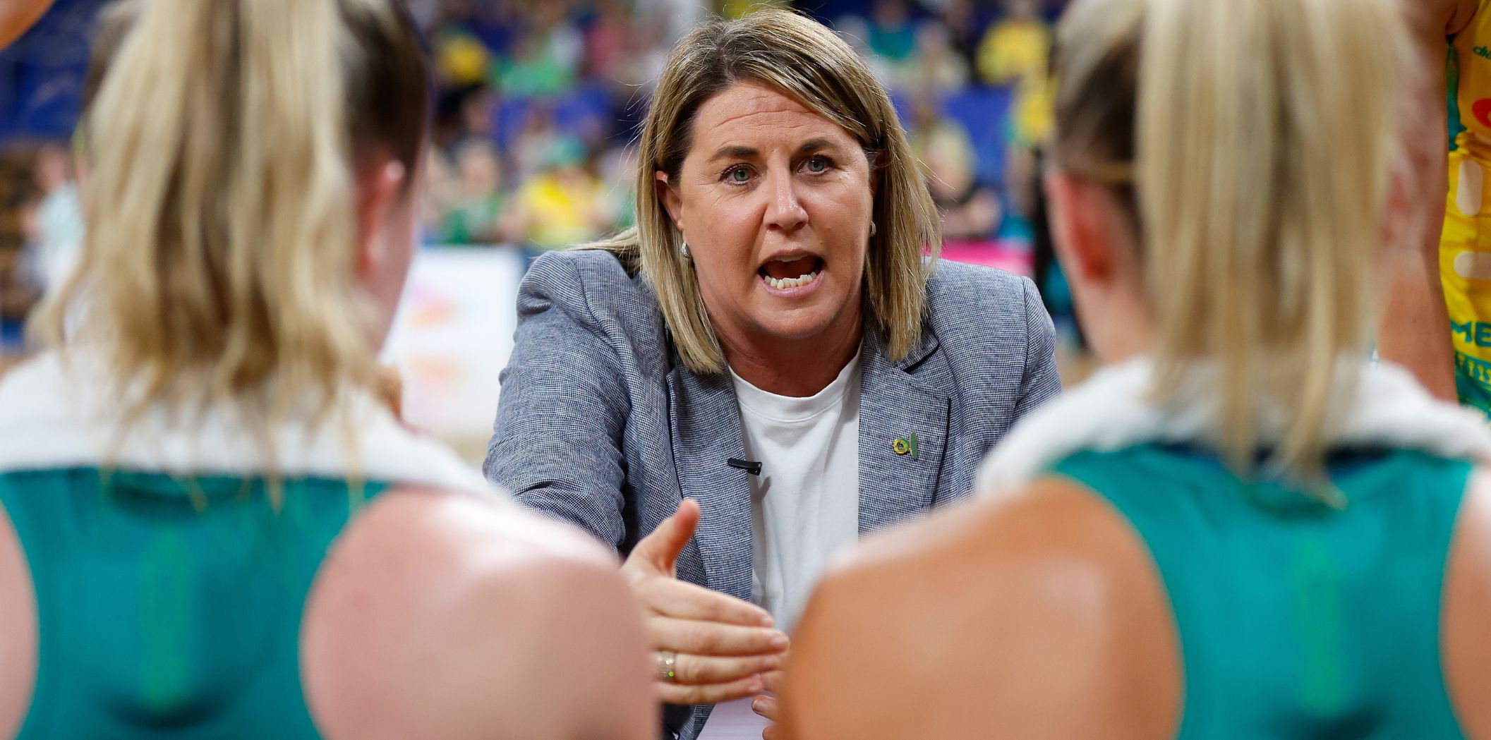 Stacey Marinkovich speaks to her players